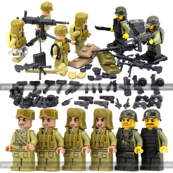 World War 2 Military Building Blocks Set, WW2 Asian Chinese Army Building Bricks Set legocompatible Set