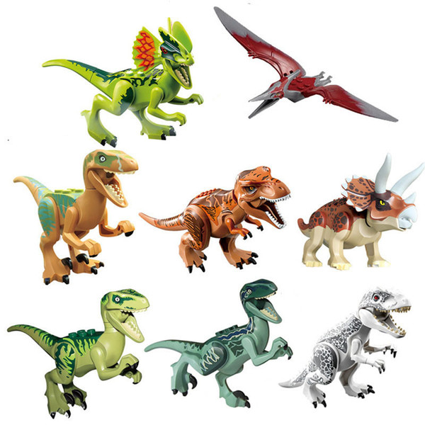 8pcs/set Hot selling multi styles YG dinosaur building blocks series children puzzle toy assembly block small particle building toy OPP bag