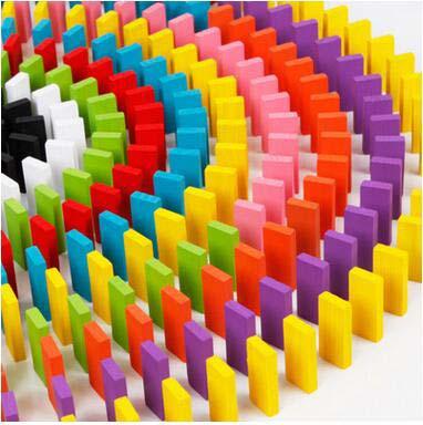 Good Quality 120 PCS Colorful Dominoes Wooden Blocks Kid's Learn and Education Toys High Quality Blocks Toys Teaching Supplies