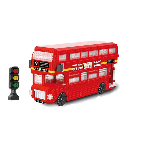 London Double Decker Bus civic landscape building block toys made of plastics