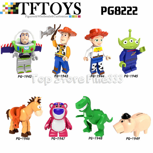 DSN Woody Buzz Potato Head Building Blocks ABS Minifigured Woody Jessie Toy Aliens Bulleye Rex Hamm Building Blocks Toy for kids