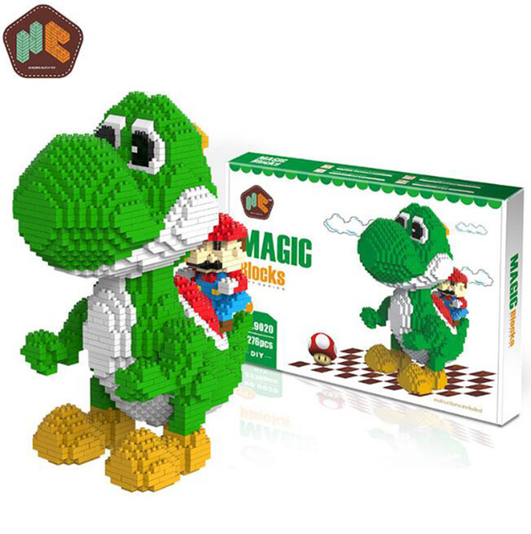 HC Magic Blocks Big size Yoshi Mini Blocks Mario Micro blocks Anime DIY Building Toys Juguetes Auction Model toy Kids Gifts 9020