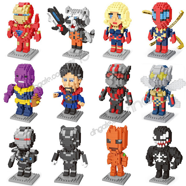 Marvel the Avengers building blocks 12 styles Kids Toys boy Gifts Thanos Captain Thor Hulk Iron Man Spider-Man Loki Ant-Man Groot Figures