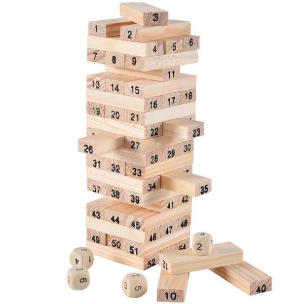 DHL FREE Jenga Giant Hardwood Game Family Board Game 54 Pcs Wooden Stacking Tumbling Tower Blocks Drinking Game Christmas gift kid toy