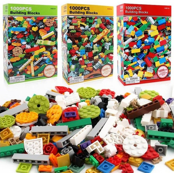 Building Blocks Toys 1000pcs DIY Bulk Bricks with Free Lifter for Kids Building Bricks Construction Blocks Gifts Toys