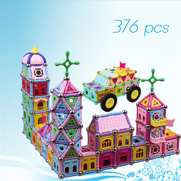 Magnetic building blocks 376PCS kids educational puzzle toys children palace construction building brick toys christmas gifts for kids toy