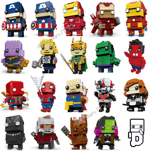 Marvel Avengers building blocks Thanos Captain Thor Hulk Iron Man Spider-Man Loki Ant-Man Star-Lord Groot Figures Building Blocks Toys