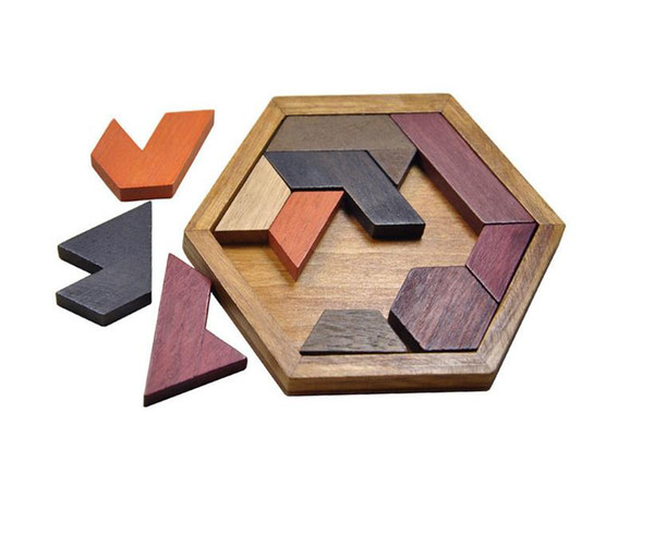 Kids Puzzles Wooden Toys Tangram/Jigsaw Board Wood Geometric Shape P Children Educational Classical Toys Wholesale 