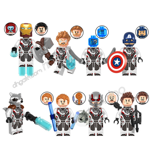 Building Dlocks Sets Marvel the Avengers Endgame 8cs Kid Toys Gifts Mini Superhero Iron Man Captain America Black Widow Thor Nebula Figures