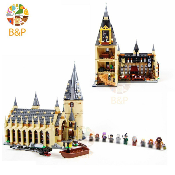 Harri Potter The Legoing 75954 Hogwarts Great Wall Set Model Building Blocks House Kids Toy for Birthday Gift