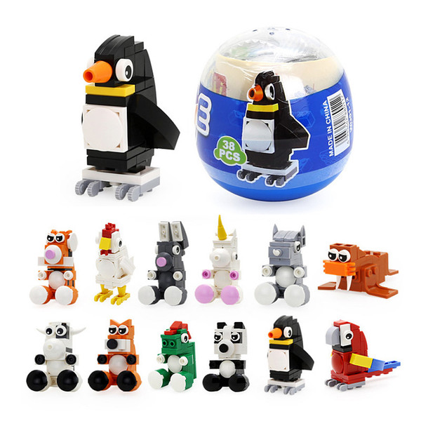 Animals Building blocks Kids Surprise Twist Eggs Toys Unicorn Dinosaur Penguin Educational Bricks Toys Christmas party Gifts 12 Styles