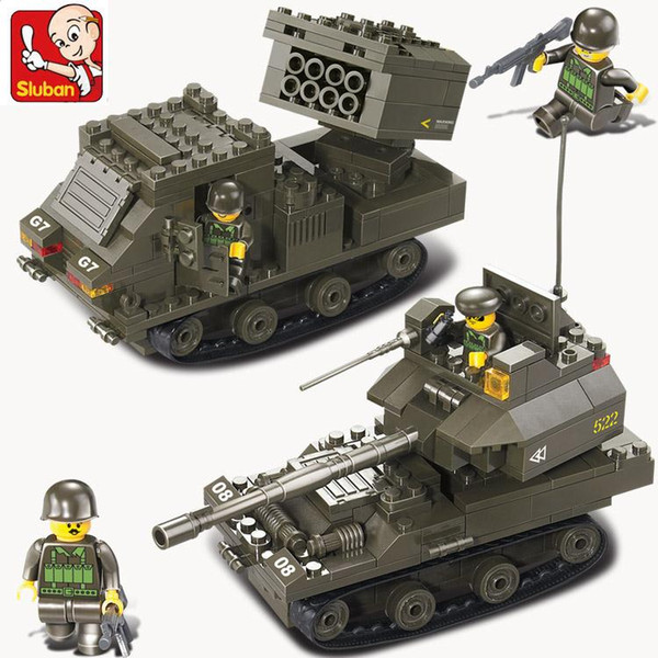 Children's educational toys assembled building blocks of armored Armored Artillery, rocket M38-B0288