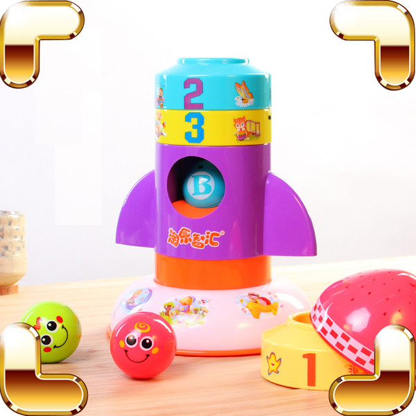 Children Day Gift Rocket Baby Block Toys Assemble Educational Game Fold Up Fun Kids Light Machine Enlightening Learning Present