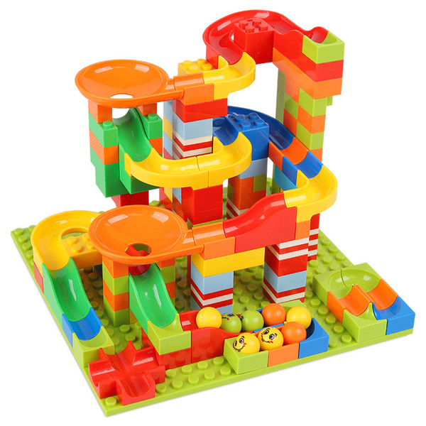 165pcs/330pcs Crazy Ball Building Blocks Marble Race Run Maze Ball Track Building Blocks Plastic Funnel Slide toy Blocks Toys For Children