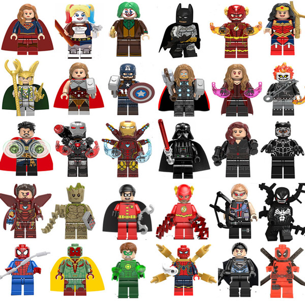 Mini Figures Super heroes blocks Avengers Ironman Spiderman Captain America Wonder Woman batman superman builing blocks kids gift wholesale