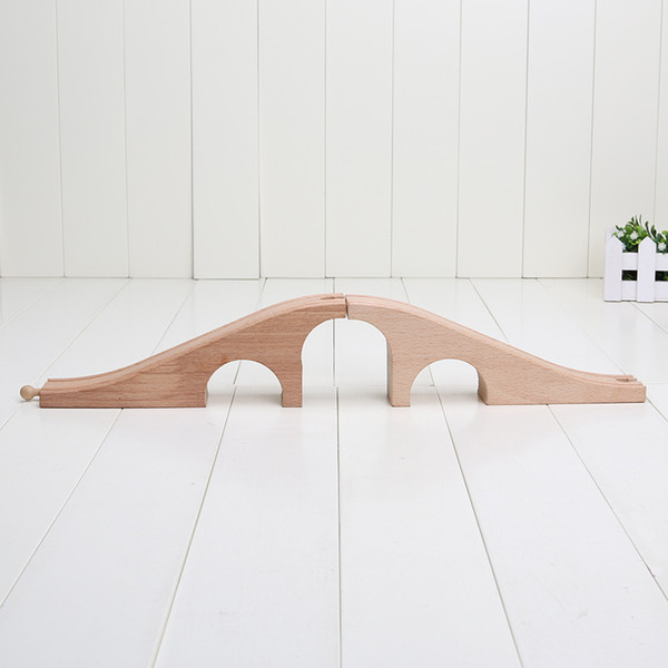 44cm train track toy accessories Three holes bridge wood slot is compatible with wood orbi