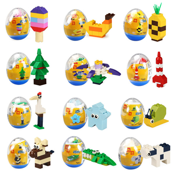 Creative Building blocks 12 Styles Twist Eggs Toys 5.5cm Ice Cream Snail Star Rocket Bricks Toys