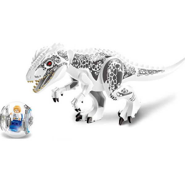 2PCS/set Jurassic Dinosaur Blocks Tyrannosaurs Rex Model Building Blocks Enlighten Figure Toys For Children Compatible Legoe