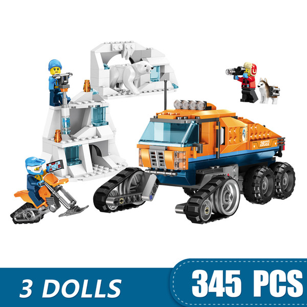 345PCS Small Building Blocks Toys Compatible with Legoe Arcti detection vehicle Gift for girls boys children DIY