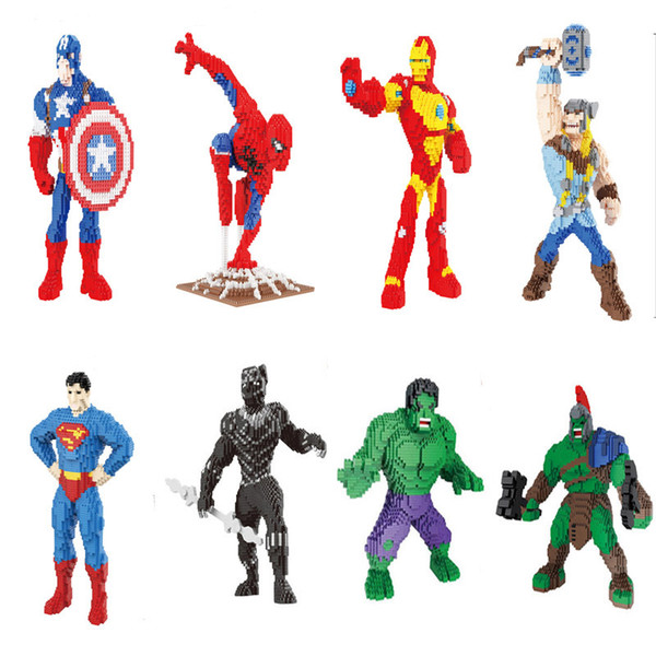 Classic fashion 8 styles superhero 25cm modular doll plastic splicing small pellet blocks as children's toys