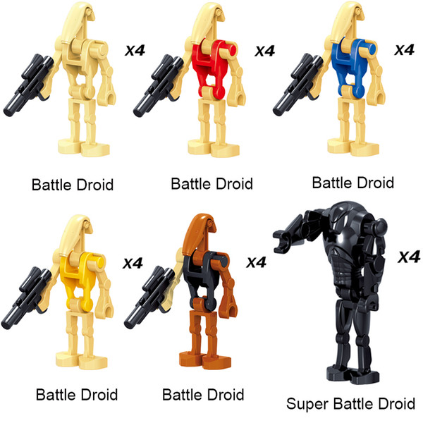 009-014 24 pcs Wholesale Space War Building Blocks Toy Robot Super Battle Droid Mini Action Figure For Children