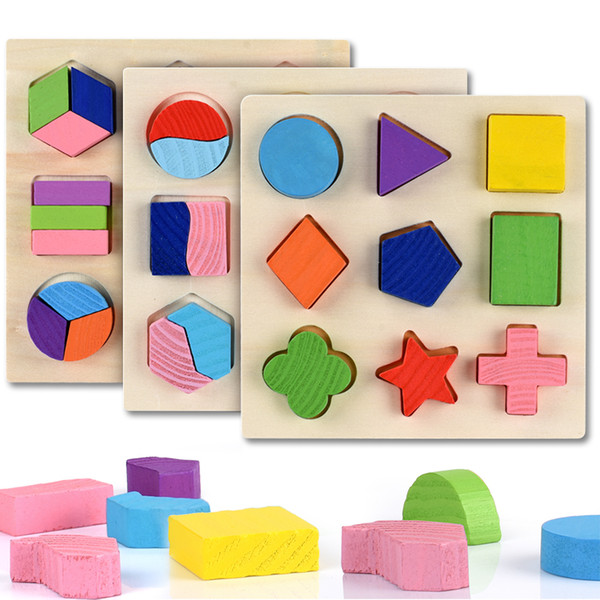 Montessori Wooden math toys Colorful Geometric Square Shape Puzzle Toy Early Educational Learning Kids Toy Study Gift For Kids