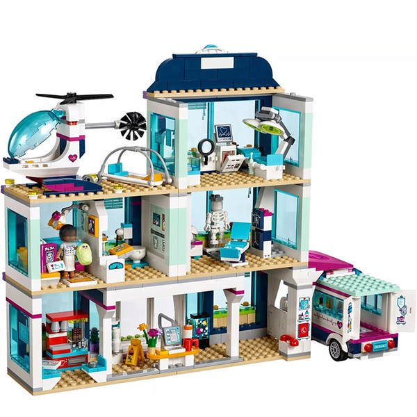 01039 Legoinglys Friends frends City Heartlake Hospital Ambulance Block Set Princess Undersea Palace 41318 Girls Toys S200112