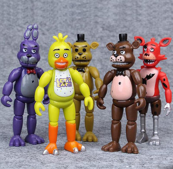 5 Pcs/Set Five Nights At Freddys Freddy toys 14cm Bonnie Foxy Fazbear Bear PVC Action Figures Party Gift