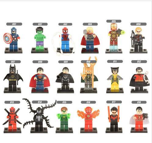 Marvel Super Hero Avengers Captain America Loki Wolverine Venom Superman Iron Man Thanos Deadpool Hulk Mini Toy Figure Building Block