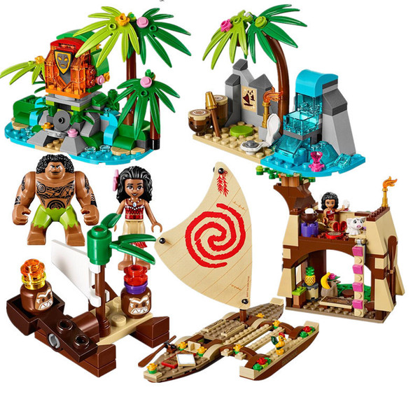 515Pcs Vaiana Moanas Ocean Voyage Restore The Heart Of Te Fiti Set Building Blocks Maui Toys Compatible with legoinges Friends S200112