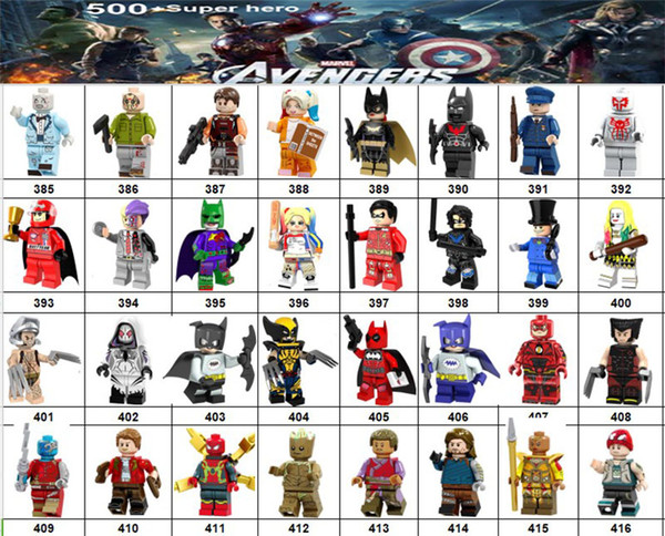 Wholsale Super hero Mini Figures Marvel Avengers DC Justice League Wonder woman Doctor Strange Black Panther building blocks kids gifts