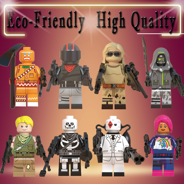 Fortnited TPS Building Blocks Skull Trooper Wild Card Brite Bomber Bumout Scorpion Archetype Minifigured Toys MG0140-0148