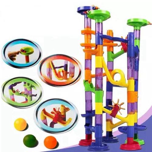 105 PCS pipe toy building blocks fight toys children's intelligence game assembly track ball assembly maze gift