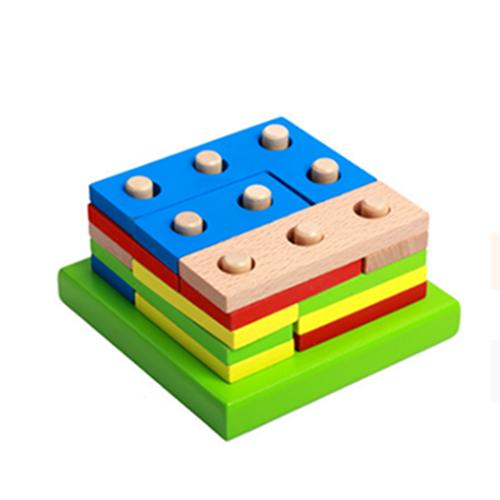 GEEK KING 3D Wooden Building BlocksToys Montessori Educational toy shape cognitive pairing