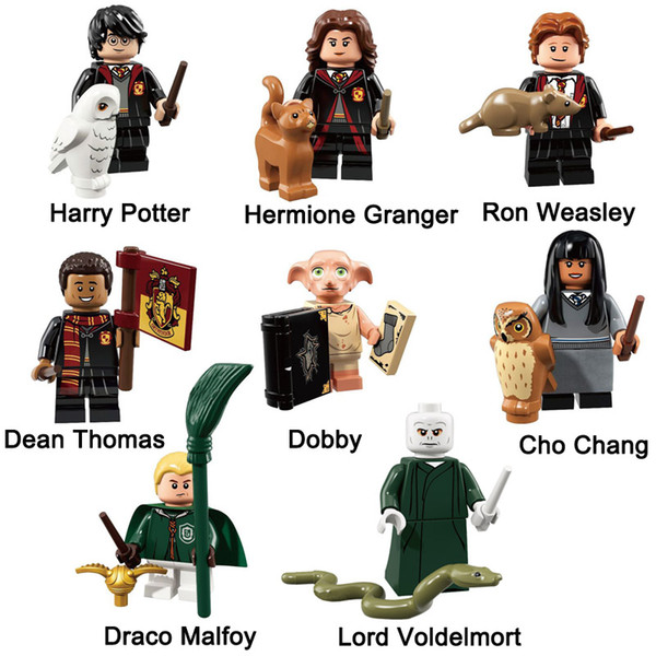 Mini Harry Potter Hermione Granger Cho Chang Draco Malfoy Lord Vold Ron Weasley Dean Thomas Dobby Action Figure Toy Building Block Brick