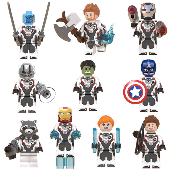 10pcs Lot Avengers Mini Toy Figure Super Hero Superhero Thor Hulk Iron Man Captain America Figure Building Block Bricks Toy for Children