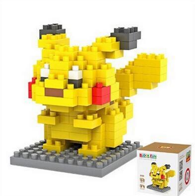 LOZ Figures Model Toys Pikachu Charmander Bulbasaur Squirtle Mewtwochild Eevee gift Anime Building Bricks Blocks free shipping