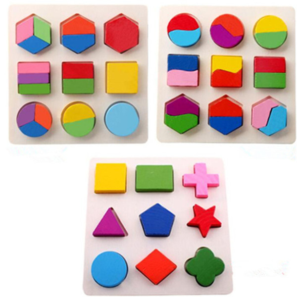 Montessori Wooden math toys Colorful Square Shape Puzzle Toy Early Educational Learning Kids Toy Study Chrismas Gift For Kids