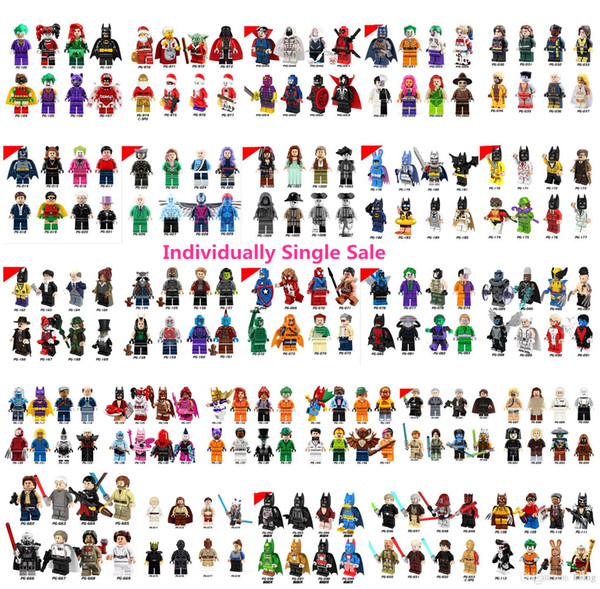 600pcs/lot Individually Single Sale Marvel Super Heroes Bricks avengers Mini Building Blocks Model Bricks Toys figures