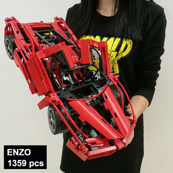 Technic ENZO Supercar Sports Car Red Model Racer Building Blocks Kits Bricks Toy