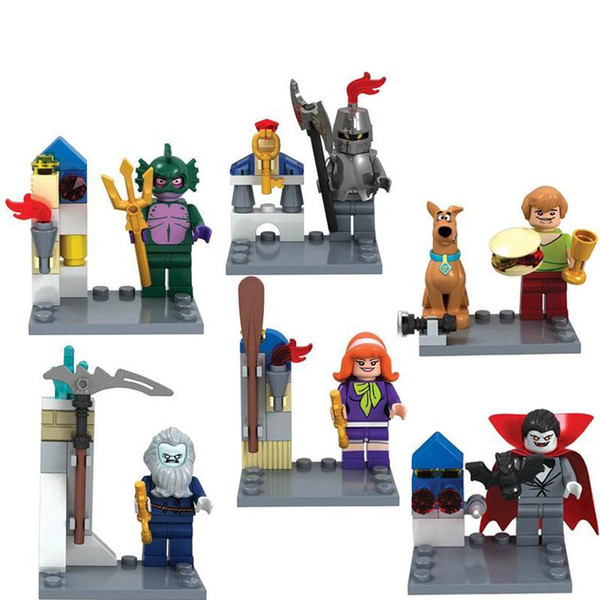 6pcs/lot Scooby Doo Figures Shaggy Vampire Daphne Building Blocks Sets Models Figures Toys Compatible With L