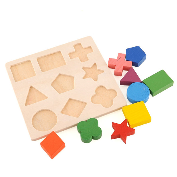 Wooden Pattern Stacking Building Block Toy Montessori Educational Brain Training Play Learning Kids