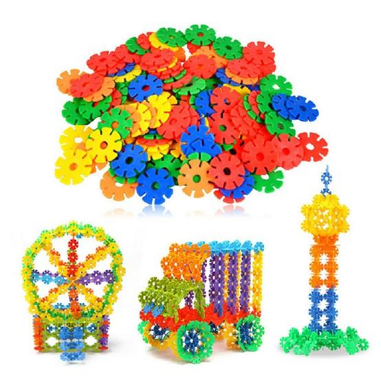 Wholesale- 7 color Snowflake Jigsaaw puzzles for toys children baby assembled building toy Educational toys gift Construction