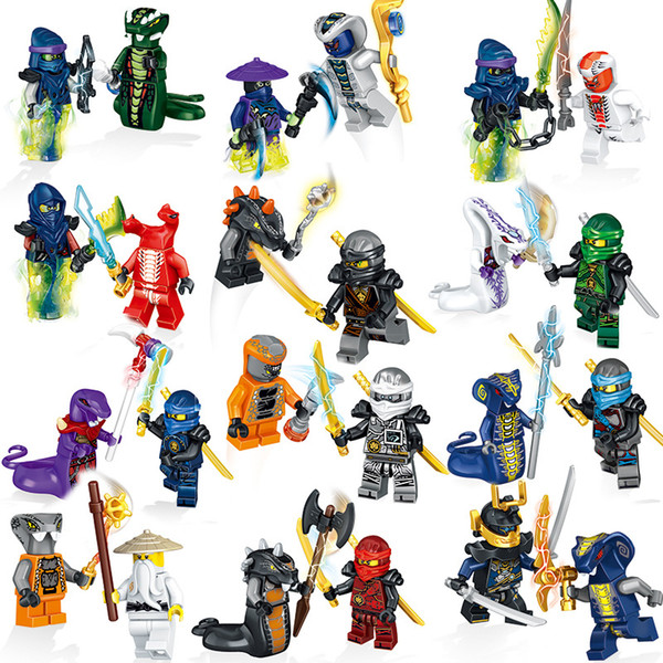 24pcs/lot Ninja Model Building Block Classic Action figures toys for Children gifts with NinjagoINGly Legoes bricks figures Toys