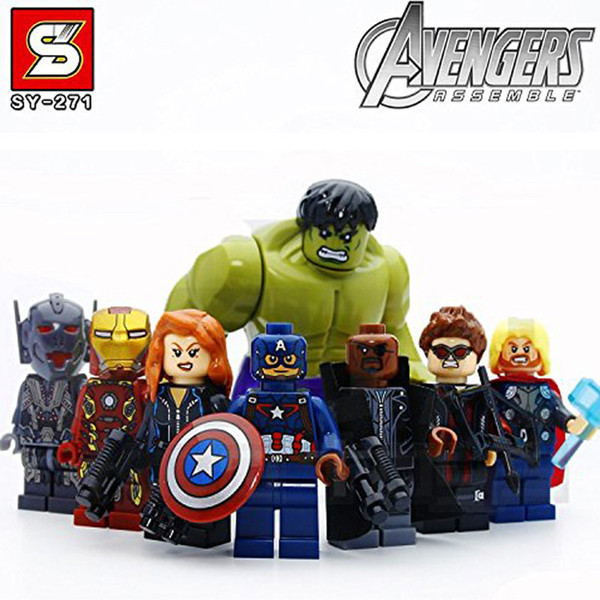 8pcs/lot Lepin Avengers Super Hero Models & Building Blocks Toy 4.5cm height size