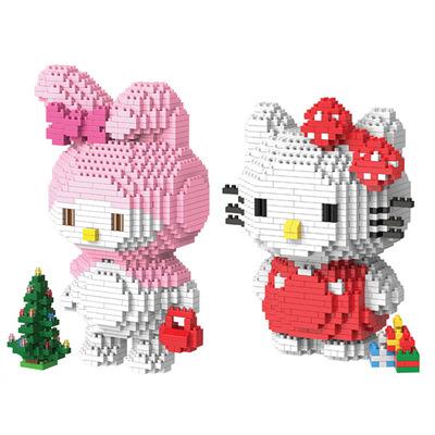 DIY Diamond Granule Hello Kitty Melody Blocks Stitch Micro Blocks Building Toys Cute Cartoon Boys Girls Auction Figures Kids Gifts