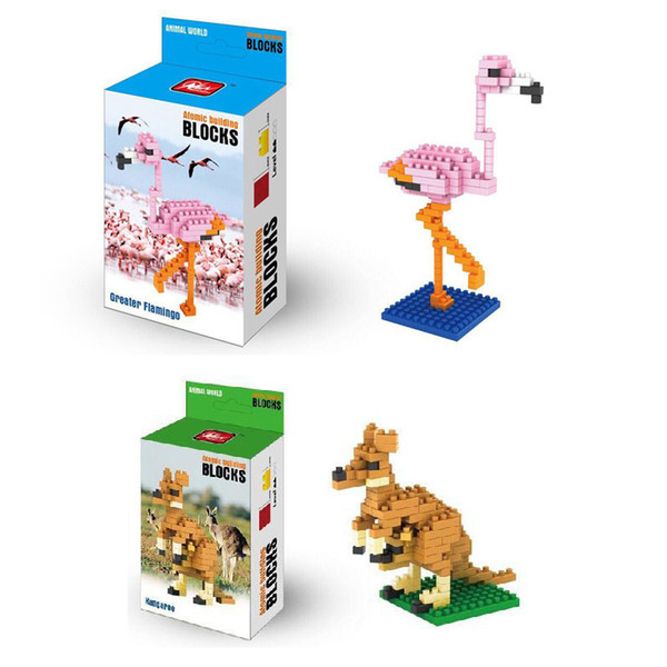 Flamingo Blocks Cartoon Animal Display Fashion Ornaments Christmas Gift for Kids Giraffe Kangaroo Children Educational Toys