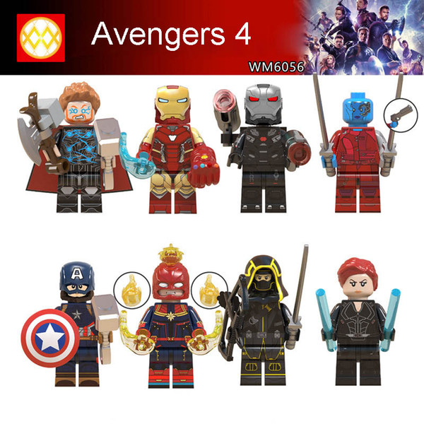 Avengers 4 Loki Black Pather Iron Man Tony Stark Hulk Thanos Thor Vision Mini Toy Figure Building Block Assebmle Blocks kids toys