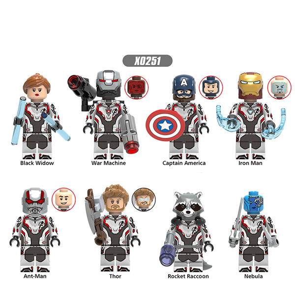 Building Blocks Avengers 4 Super Heroes Black Widow War Machine Thor Iron Man Ant-Man Figures Collection Toys For Children X0251