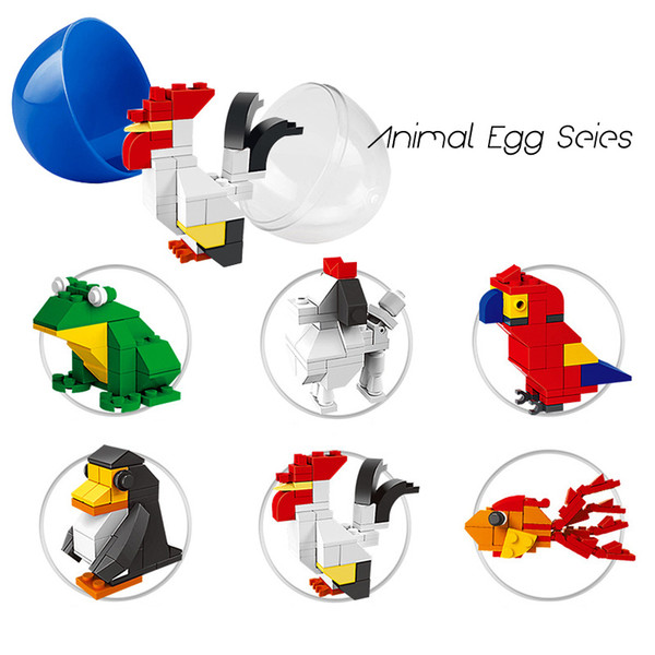 Animals Building blocks Series Twist Eggs Toys Penguin Frog Dog Macaw Bricks Toys 6 Styles Gifts